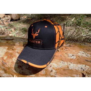 Cappello Regolabile Sion Modello C9239155 con Ricamo Hunter, Motivo Mimetico Nero/Arancione, Accessorio per la Caccia - Product Image 5