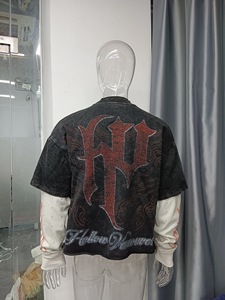 T-shirt en coton tricoté 100% à manches courtes double couche pour homme, impression DTG, ourlet brut, effet vieilli, délavé à l'acide, par le fabricant - Product Image 3