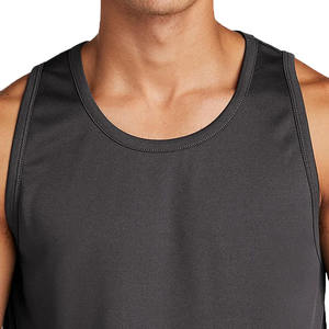 Vente chaude grande taille hommes débardeurs personnalisé couleur unie col rond sans manches vêtements de sport respirant Fitness gilet sur les meilleurs prix - Product Image 4