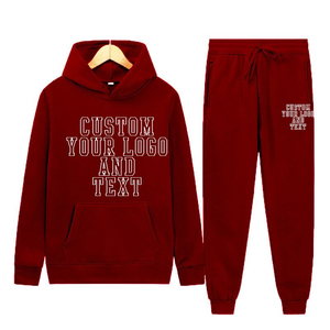 Ensembles de jogging pour hommes avec broderies personnalisées, écologiques, à séchage rapide, 100% coton, sweat-shirt à capuche et pantalon de survêtement, tenues de sport d'hiver - Product Image 5