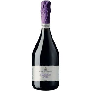 Cantine Castelli Lambrusco Scuro Emilia IGT 750ml Sparkling Red Italian <b>Wine</b> Dark Fruity 6 Bottles Per Box - Product Image 1