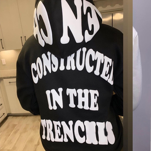 เสื้อฮู้ดทรงโอเวอร์ไซส์สำหรับผู้ชายเสื้อฮู้ดพิมพ์ลายโฟมตัวอักษรโลโก้แบบกำหนดเอง3D พัฟแบบลำลองสำหรับฤดูใบไม้ผลิ - Product Image 6