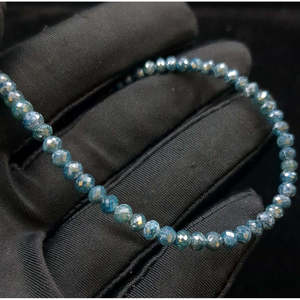 Collier de perles en diamant bleu de haute qualité AAA+ 3,5 4,5 mm, bijoux facettés étincelants - Product Image 4