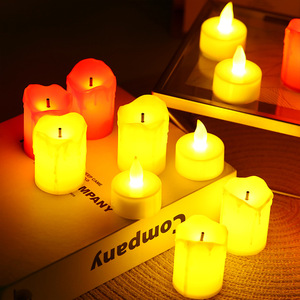 Bougies en cire LED sans flamme à piles avec bord fondant réaliste, idéales pour la décoration de fête, d'Halloween, de mariage et de vacances - Product Image 3