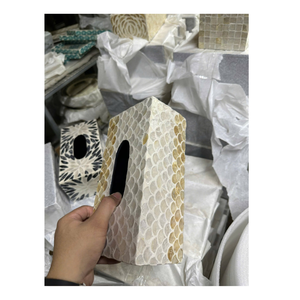 Boîte à mouchoirs et porte-serviettes en os incrusté personnalisés et colorés, produit artisanal avec décoration de table et accessoires, boîtes à mouchoirs - Product Image 4