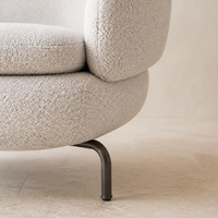 Fauteuil lounge en bouclette personnalisé, fauteuil d'appoint moderne avec pieds en métal pour hôtel, villa, appartement