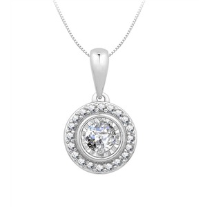 Dainty Round Cut Diamond Single Halo <b>Pendant</b> 0.25 Ct Lab Grown Diamond In Platinum For Engagement Party - Product Image 1