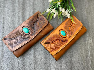 Pochette en cuir à pierres turquoises de Style occidental élégant pour femmes, sac à main design, pochette en cuir à outils de taille compacte, offre spéciale - Product Image 4