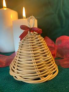 Usine directe rotin hochet cloche anneau rustique en osier artisanat décoration de la maison pour l'événement de noël mariage suspendu ornement - Product Image 6