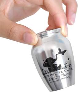 Mini urnes personnalisées souvenir commémoratif décoratif en acier inoxydable avec urnes commémoratives bébé éléphant pour bébé garçon urne personnalisée - Product Image 5
