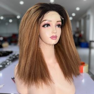 Perruques de couleur de surbrillance à texture droite Yaki de haute qualité de cheveux humains vietnamiens - Product Image 5