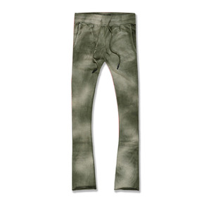 Logo personnalisé Slim Fit Pantalons évasés empilés verts pour hommes Pantalons d'extérieur Design personnalisé du fabricant - Product Image 3