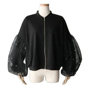 KUSACHIKI-Chaqueta de Béisbol de Manga Larga para Mujer, Abrigo Informal con Cremallera y Cuello, con Cuentas de Uñas, Empalme, Algodón Crudo - Product Image 1