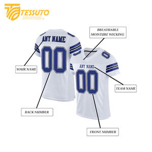 Vêtements de sport imprimés partout Chemises de football classiques vintage Maillot de football personnalisé T-shirt de football à col en V pour hommes - Product Image 3