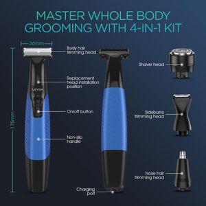 Rasoir électrique sans fil pour hommes, rasoir USB humide/sec à double lame pour une coupe précise du corps et des peignes de toilettage, et des peignes de coupe pour poils de nez - Product Image 3