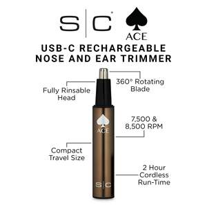 เครื่องตัดขนจมูกไฟฟ้าแบบพกพาสำหรับผู้ชาย ใช้พลังงานจาก USB/แบตเตอรี่ พร้อมฝาครอบป้องกัน สำหรับใช้ในบ้านและรถบ้าน - Product Image 4
