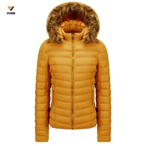 Hiver Plus Size Logo personnalisé Slim Fit Long Sleeve Ladies Down Coats Outdoor Down Jacket Fashion Women with Fur Puffer Jackets - Product Image 1