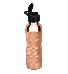Dernière arrivée bouteille en cuivre bouteille de conception unique en cuivre pur pour les avantages pour la santé de la salle de sport de bureau échantillon gratuit. - Product Image 2