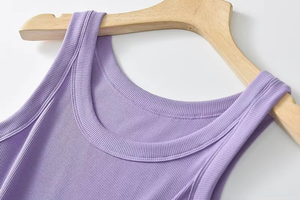Débardeurs de sport en tricot à col rond pour femmes, couleur personnalisée, avec logo sur le devant, vente chaude - Product Image 5