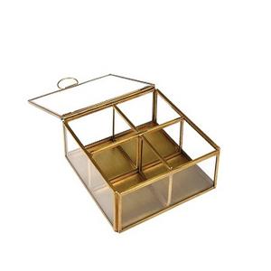 Boîte à bijoux au design admirable, qualité supérieure, verre et laiton, couleur or, boîte à bagues et à colliers, best-seller - Product Image 4