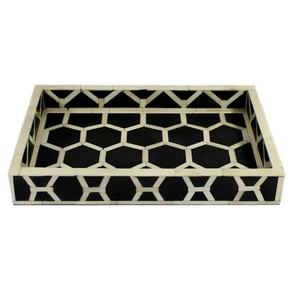 Plateau de service en os Art Déco élégant, qualité supérieure, incrustation naturelle, pour mariage, Ramadan et Eid spécial - Product Image 3