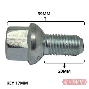 BOULON ZINGUÉ PAST/GOL/VOY CLÉ 17 M12X1.5 (16 PIÈCES) EMBLEMAX - 2501 - Product Image 2