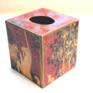 กล่องทิชชู่ทำจากไม้ทรงสี่เหลี่ยมพร้อมก้นเลื่อนกันลื่นงานฝีมือทำจากเรซินสำหรับใช้ในบ้าน - Product Image 2