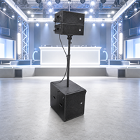 Système de sonorisation de scène pour club DBK avec colonne de sonorisation à double haut-parleur de 5 pouces en néodyme et caisson de basses amplifié de 15 pouces