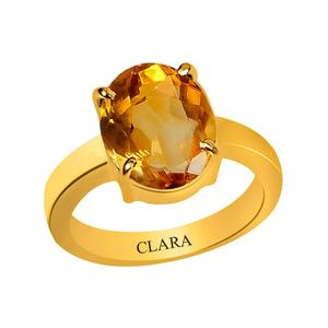 Oval Cut Natural Citrine Sunela Gemstone Statement <b>Ring</b>-Rhodium Plated - Product Image 1