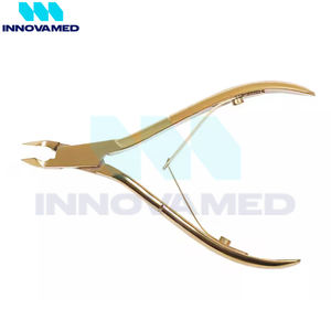 Buen proveedor, los mejores Alicates para uñas de acero inoxidable, removedor de cutículas afiladas, pinzas para cutículas duraderas portátiles, acabado dorado - Product Image 2