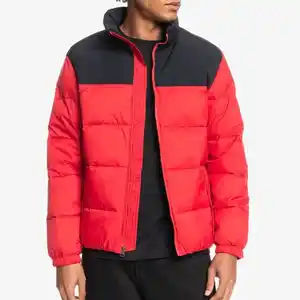 Дизайнерские мужские пальто, блестящая пуховая куртка, 2024, оптовая продажа, модная на заказ, зимняя куртка с подставкой, повседневный вязаный пуховик с принтом, OEM