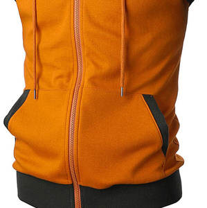 Breathable Fabric Plain Dyed <b>Gym</b> <b>Hoodie</b> <b>for</b> Mens Stylish Sleeveless Front Zipper Casual Look Unique Design Basic Cotton Blended - Product Image 3