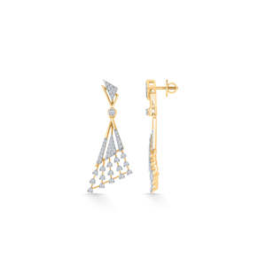 Pendientes colgantes Essence Gold & Diamond Drop para mujer - Product Image 3