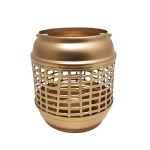 Lanterne décorative de mariage en bois de jute en fer et verre, lanterne en bois de grande taille, nouveau style, en vrac, noir mat - Product Image 4