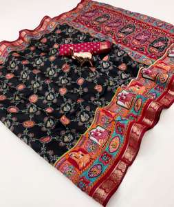 El mejor precio al por mayor para el nuevo diseño Kalamkari Silk Saree con blusa Premium Silk Saree con Kalamkari Digital Prints - Product Image 5