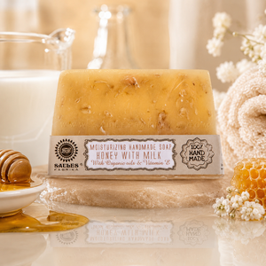 <b>Soap</b> with Organic Oils and Vitamin E Moisturizing Artisan Bar <b>Soap</b> Nourishing Daily Skin Cleanser Natural Honey Milk Handmade - Product Image 1