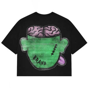 100% Cotton Crew Neck Baggy Tee Oversized Boxy Slim Fit Design Full <b>Screen</b> Printing Short Heavyweight Cropped Casual Short - Product Image 6