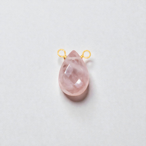 Dijes de Cristal de Cuarzo Rosa Facetado al por Mayor, con Baño de Oro, para Fabricación de Joyería, Collares y Pendientes - Product Image 1
