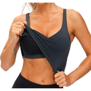 เสื้อชั้นในไร้รอยต่อระบายอากาศน้ำหนักเบาสำหรับผู้หญิงเสื้อชั้นในออกกำลังกายแบบไม่มีสายยาวรองรับขนาดกลางเสื้อกล้ามออกกำลังกายเล่นโยคะวิ่งเข้ายิม - Product Image 2