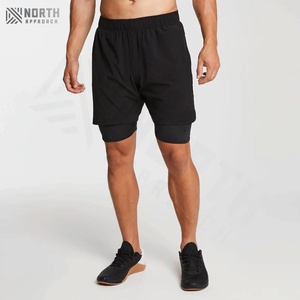 Pantalones Cortos Deportivos para Hombre, Diseño de Malla Transpirable, Bolsillos, Patrón Sólido, Material de Algodón y Elastano, Servicio OEM, Adultos - Product Image 1