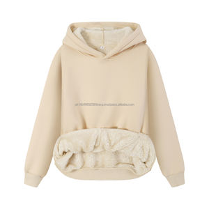 high quality custom logo hooded pullover sweatshirt winter <b>sherpa</b> <b>fleece</b> oversized streetwear hoodie plain men's hoodies - Product Image 3