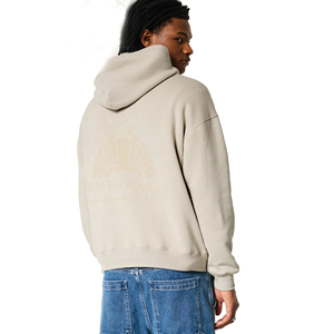 Sweat à capuche en coton biologique 100% pour hommes avec bloc de couleur personnalisable avec logo et emballage de marque personnalisés - Product Image 3