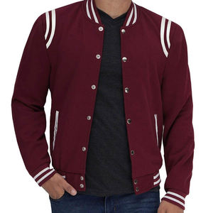 High Quality Winter <b>Thin</b> Stand Collar Front Logo Customizable Canvas Varsity <b>Jacket</b> for <b>Men</b> - Product Image 3