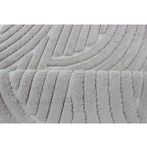 Tapis de bain et de douche Perla 70x120cm en jacquard abstrait teint en fil beige, production sur mesure - Fabriqué en Turquie - Product Image 1