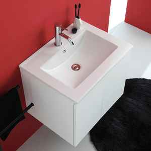 Mueble de Baño Suspendido en Pared Blanco de 60cm con 2 Puertas y Lavabo Bali, Muebles de Baño para Exportación - Product Image 3