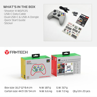 Fantech WGP13S SturdyBase Controlador de juegos de modo dual con dongle de vibración de 4 niveles con sensor de movimiento