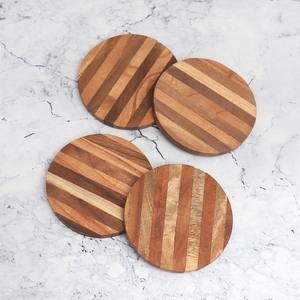 <b>Polished</b> Round Wooden Coaster for Decoration Hot Seller Fast Water Absorbent Diatomite Coaster for Home and Office - Product Image 3