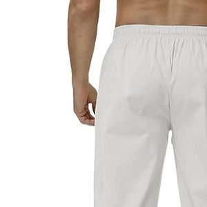 Pantalones deportivos de algodón 100% blancos para hombre, Pantalón recto en la cintura con cordón curvo, dobladillo con lazo, informal, ajuste relajado, ligero y transpirable - Product Image 5