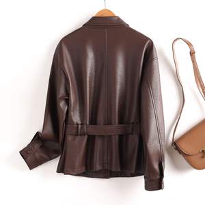 2025 chaqueta de cuero de patrón sólido con estilo fresco de gama alta para mujer cierre de un solo botón mismo estilo suelto de talla grande Casual - Product Image 4