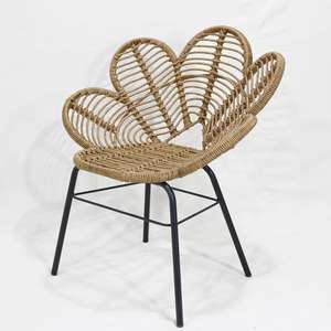 Comhome-Lit de jour en rotin en plastique naturel avec coussins profonds et caractéristiques assorties pour des sièges élégants - Product Image 3